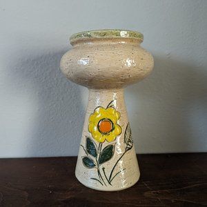 MCM Rosenthal Netter Aldo Londi for Bitossi Floral Ceramic Candle Stick Holder